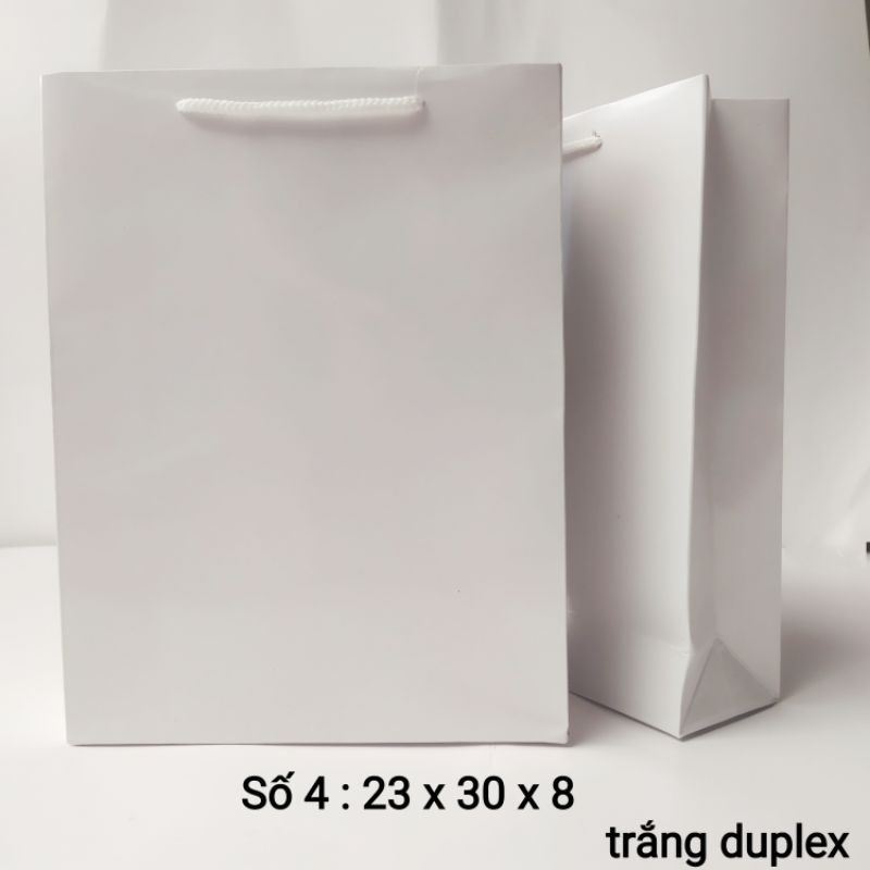 Túi giấy trắng túi đựng quà Combo 100 túi trắng số 4
