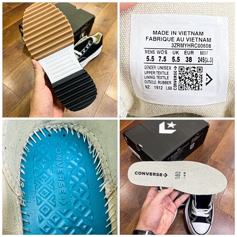 (Loli Store) Giày CVS x JW Anderson Run Star Hike - Đen - Thấp cổ - Chất lượng tiêu chuẩn