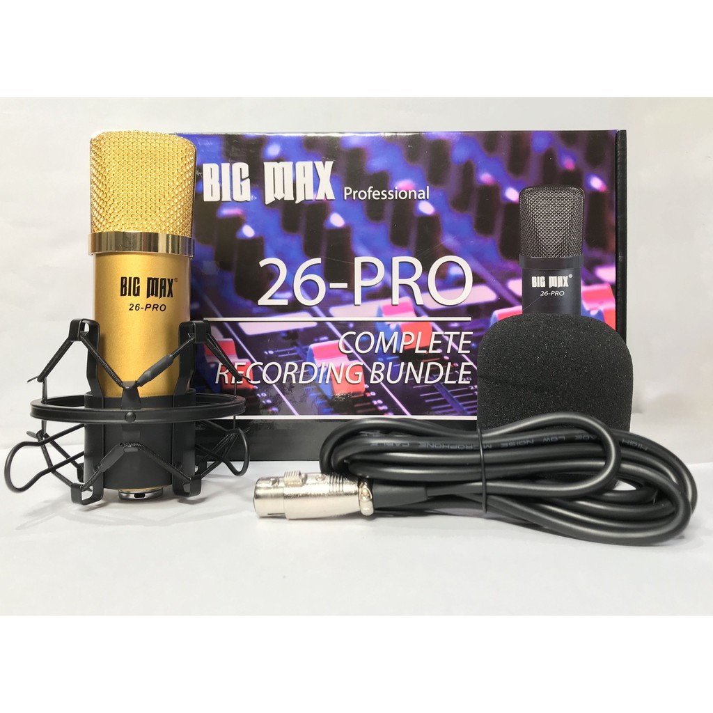 Micro thu âm livestream hát karaoke cao cấp Big Max 26 Pro độ nhạy cao lọc âm tốt...bảo hành 12 tháng