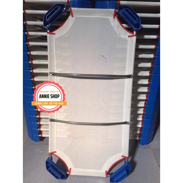 Giường lưới trẻ em mầm non ráp sẵn MICKY, 2 Thanh đỡ lưng inox (Ảnh Thật)