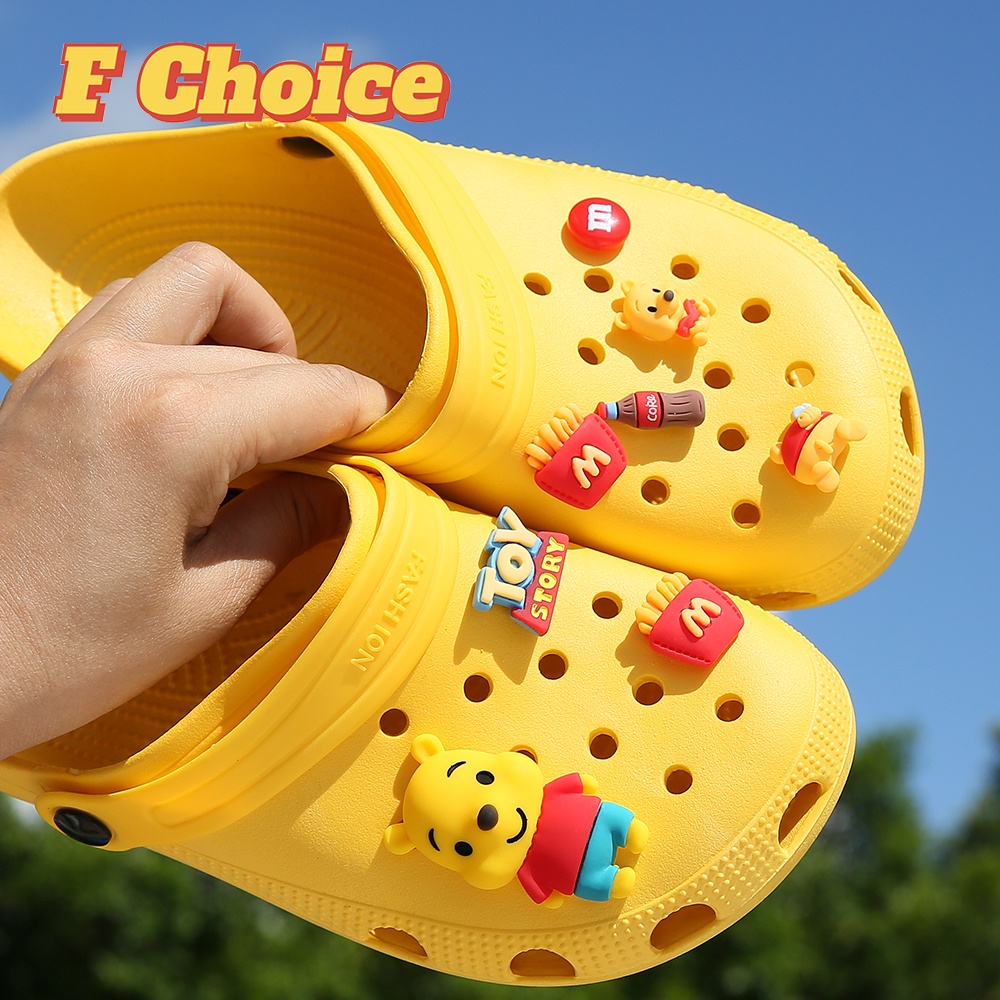 Jibbitz Bộ Phụ Kiện Khóa Trang Trí Dép crocs Hình Giày Hoạt Hình Dễ Thương