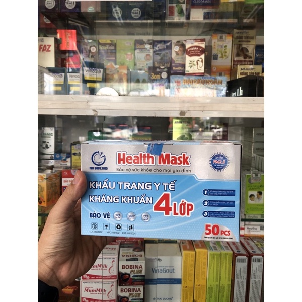 ✅ [Chính Hãng] Khẩu trang y tế Thành Tâm (xanh ) (Hộp 50 cái) kháng khuẩn , lọc bụi pm2.5 chống tia uv