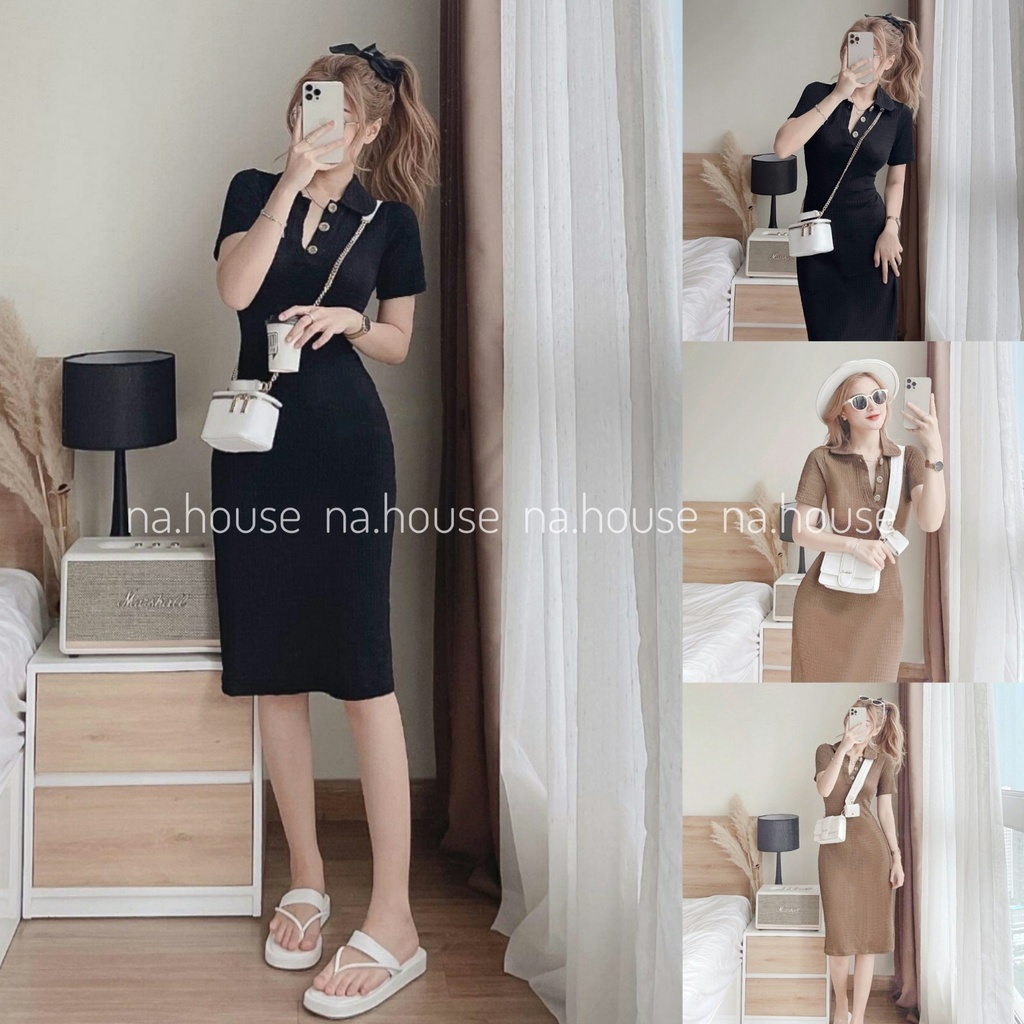 ĐẦM BODY VẢI XỐP ĐI CHƠI ĐI TIỆC NAHOUSE VÁY SƠ MI TAY NGẮN THIẾT KẾ XINH XẮN VÀ TÔN DÁNG