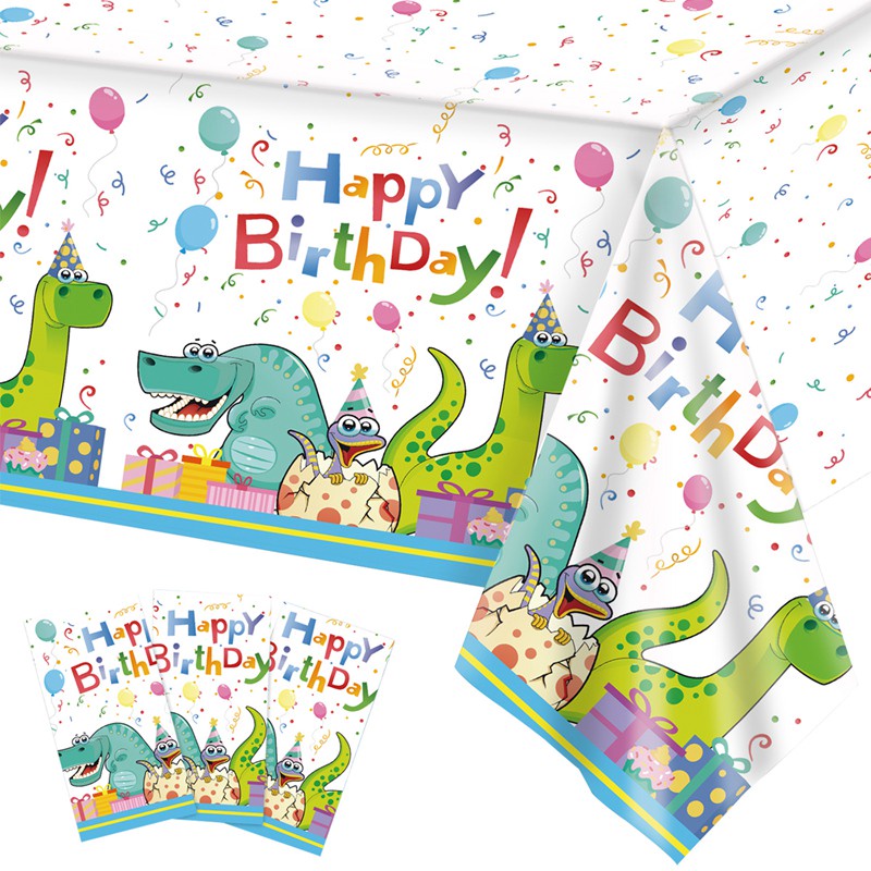 Khăn Trải Bàn In Hình Khủng Long Dùng 1 Lần Trang Trí Tiệc Sinh Nhật