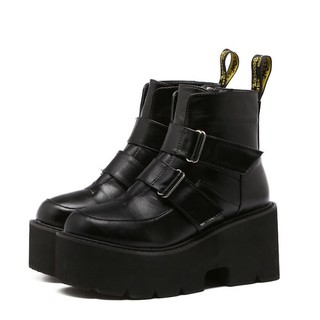 [CÓ SẴN SIZE 35] Giày bốt cổ cao đế 7cm phong cách Harajuku