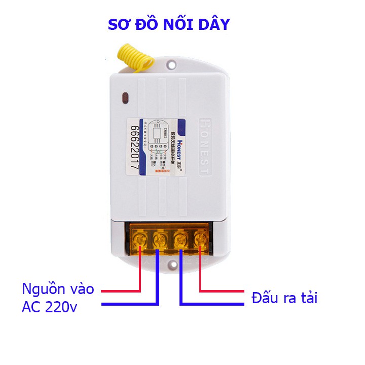 Công Tắc Điều Khiển Từ Xa 1000m Honest HT-6220 KGD 40A/220V