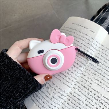 Bao Case Ốp Chống Shock Cho Airpods Pro Hình Máy Ảnh Mèo Hồng.