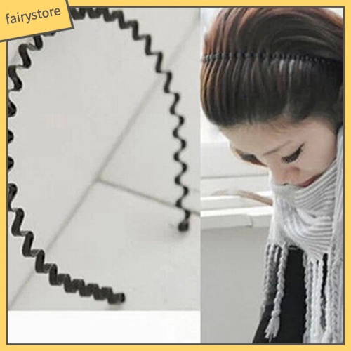 Băng Đô Cài Tóc Đen Gợn Sóng Thời Trang Cho Nam Nữ