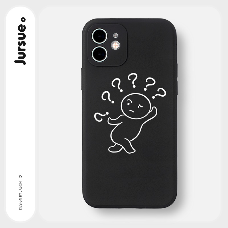 Ốp lưng JURSUE hoạt hình cặp đôi dễ thương đẹp cho iPhone 13 12 11 Pro Max SE 2020 X XR XS ip 8 7 6 6S Plus kute Y127