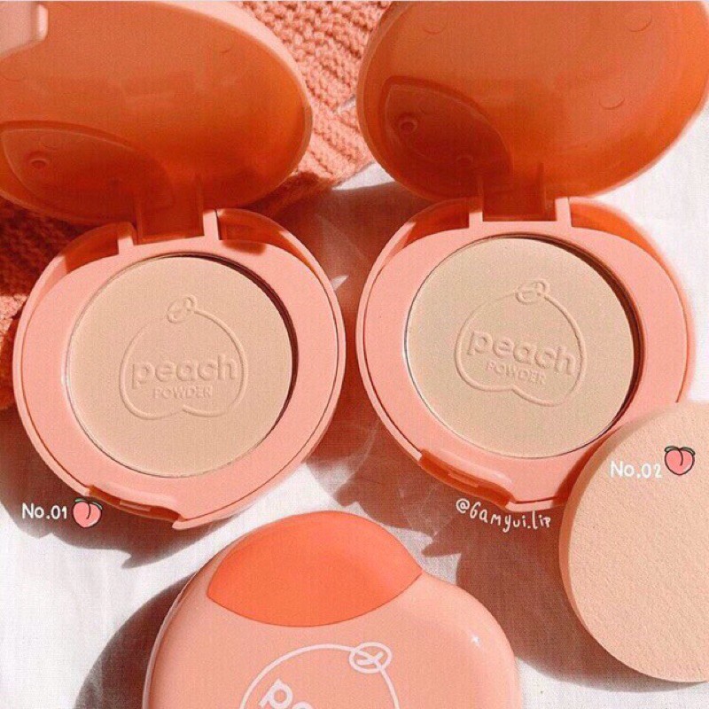 Phấn nén Kiss Beauty phiên bản trái đào Peach Powder