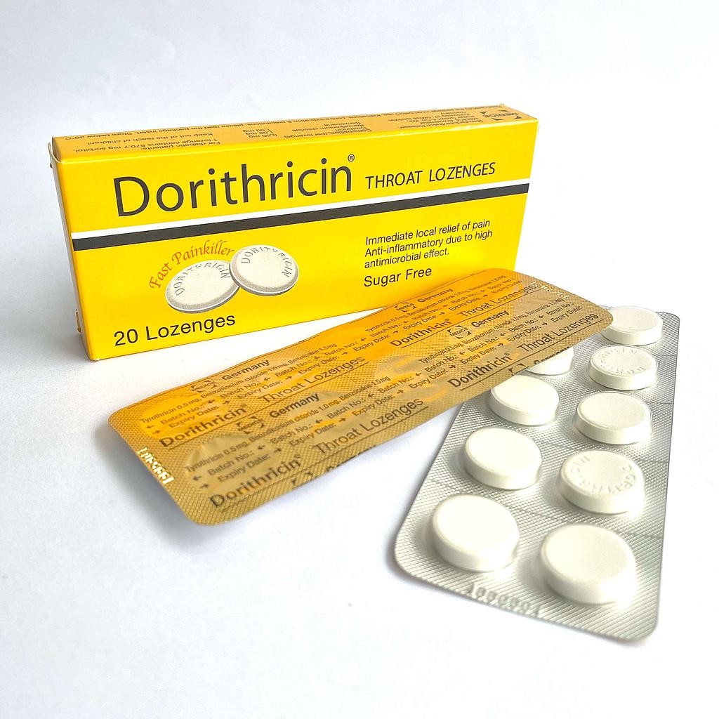Viên ngậm Dorithricin hộp 20 viên hàng Đức