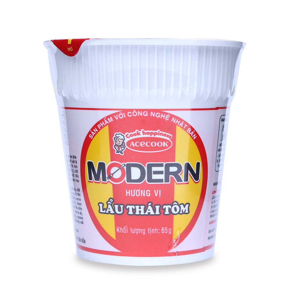 Combo 6 Mì Ly Modern Lẩu Thái Tôm 65G