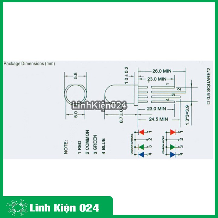 Led 7 màu RGB siêu sáng đường kính 5mm