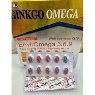 HOẠT HUYẾT DƯỠNG NÃO GINKGO OMEGA 3 WITH COENZYME Q10 - TỐT CHO NÃO, TIM, MẮT - HỘP 100 VIÊN