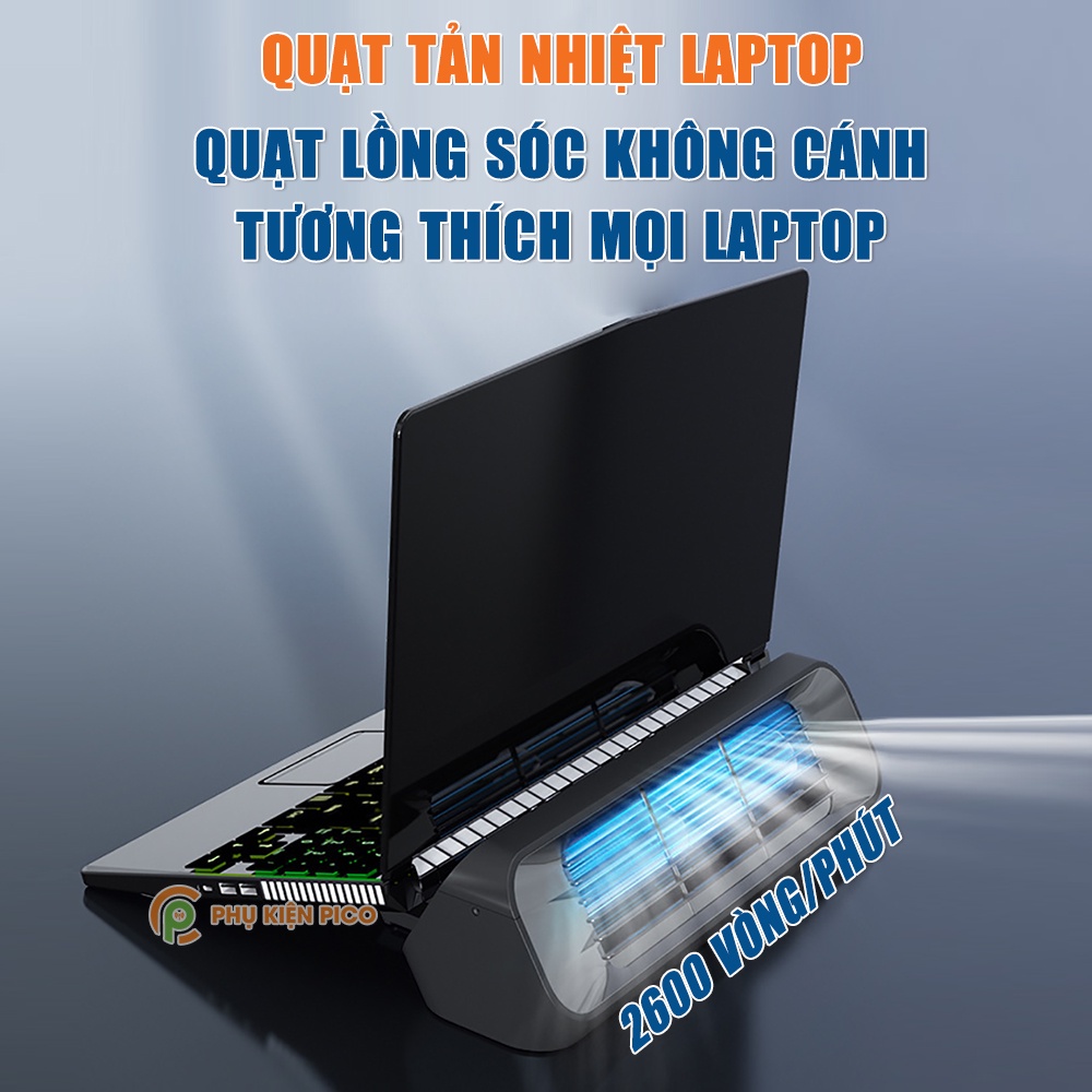 Đế tản nhiệt laptop Gaming - Quạt tản nhiệt Macbook - Giá đỡ laptop Surface Book Pro sức gió mạnh X1