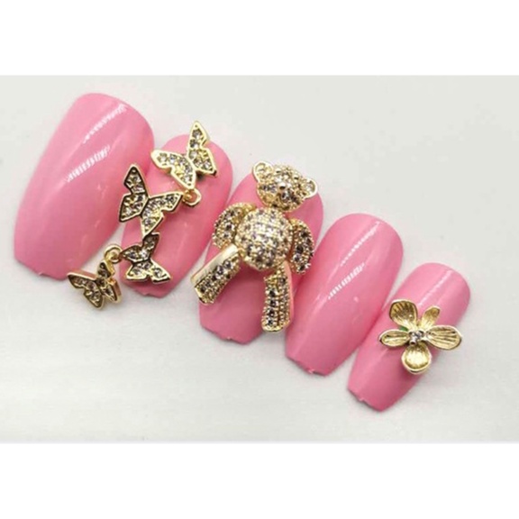 [Ảnh thật] Charm gấu chuyển động đính móng