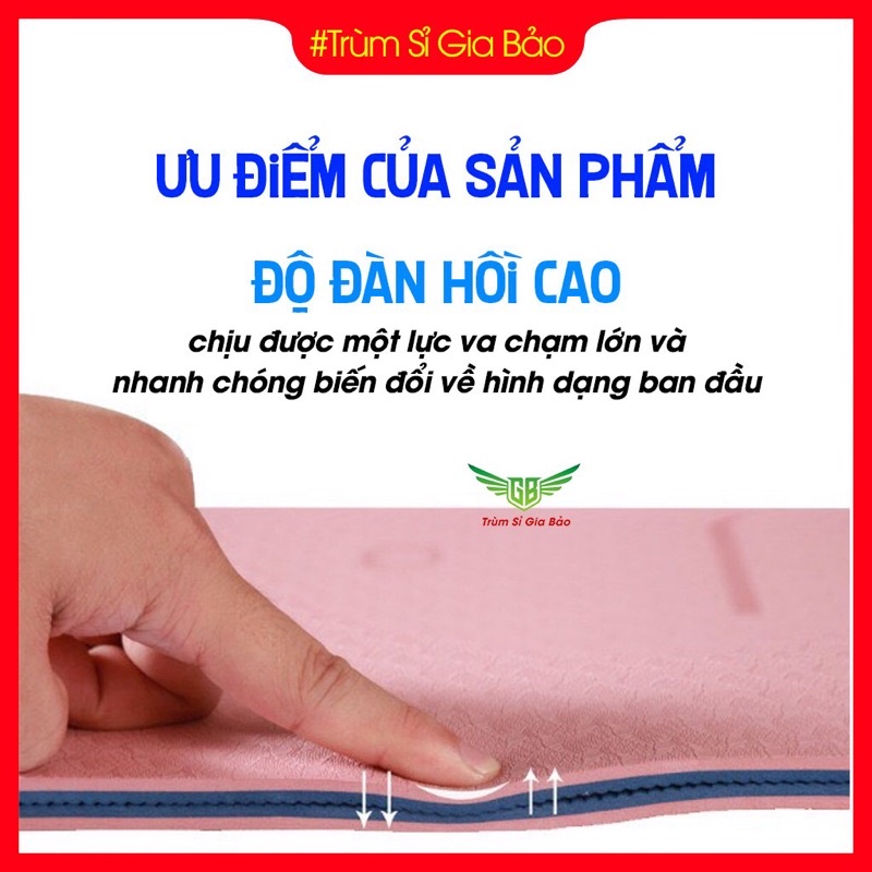 Thảm tập yoga chống trượt 6mm - 8mm cao su cao cấp , thảm tập gym thể dục thể thao tại nhà 2 lớp