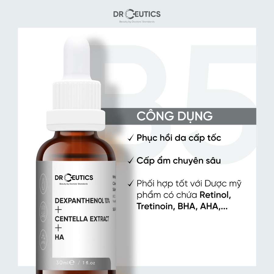 DrCeutics B5 Tinh Chất Dưỡng Ẩm Phục Hồi Làm Dịu Và Chống Lão Hoá Da Nhập Khẩu Chính Hãng