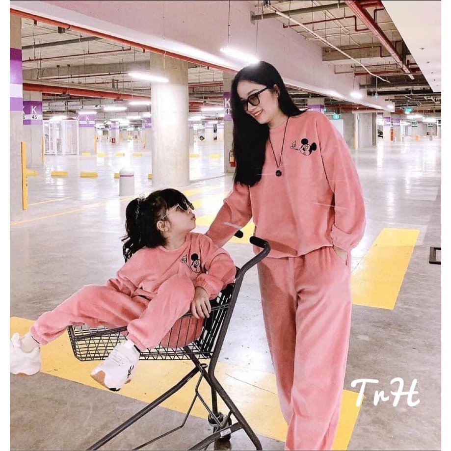 SET COUPLE LÀ BỘ NỈ BÔNG HỒNG MICKEY