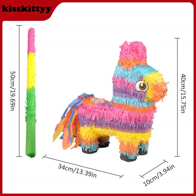 Bộ Đồ Chơi Pinata Hình Con Lừa Nhỏ Màu Cầu Vồng Dành Cho Trẻ Em