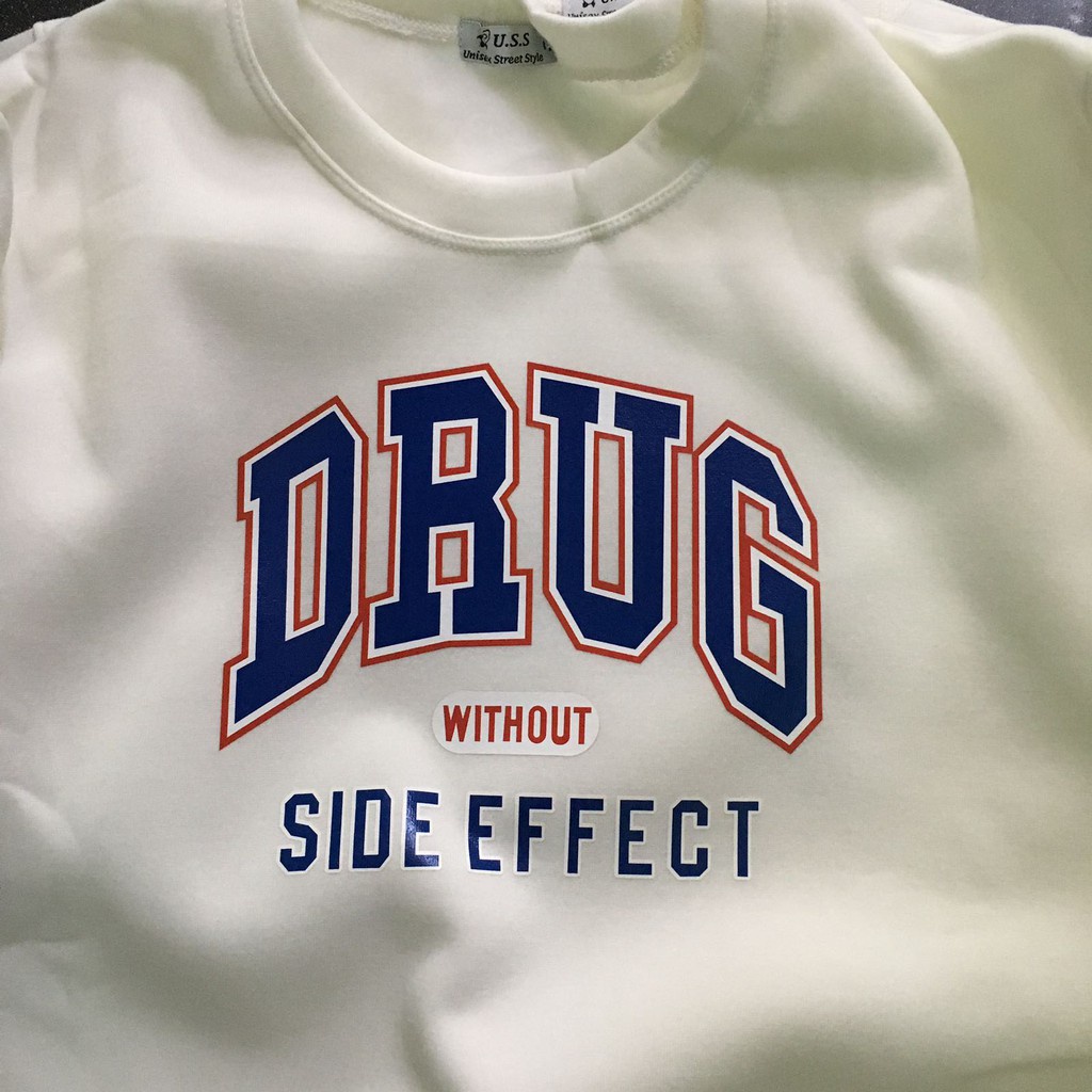Áo Sweater DRUG 2 màu đen trắng.dáng Unisex, áo nỉ bông, nhiều size (N369)