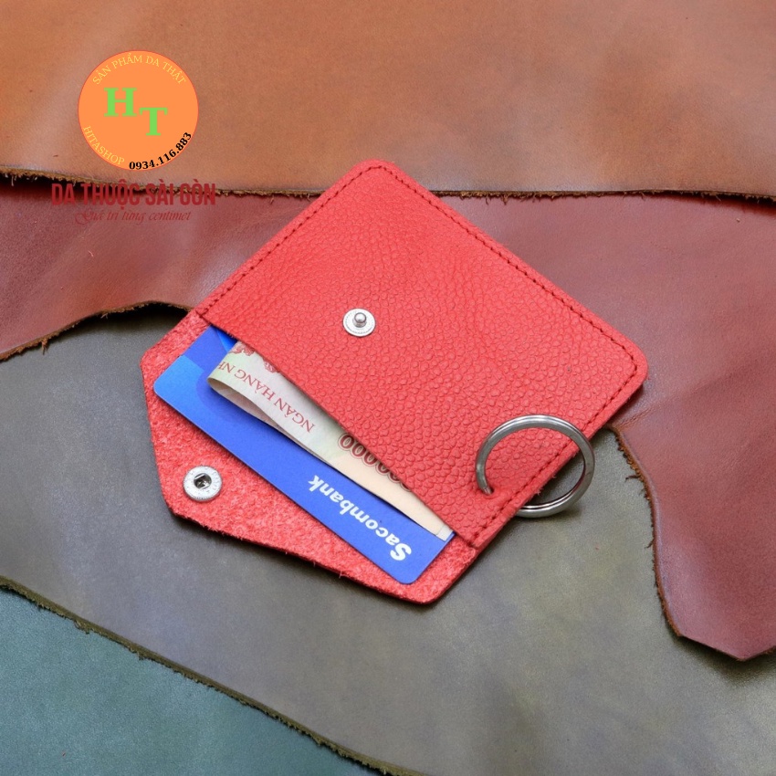 Ví Nữ Mini Giá Rẻ Bằng Da Bò Thật - Màu Đỏ Hàng Chính Hãng Thương Hiệu Himashop Leather - MK01