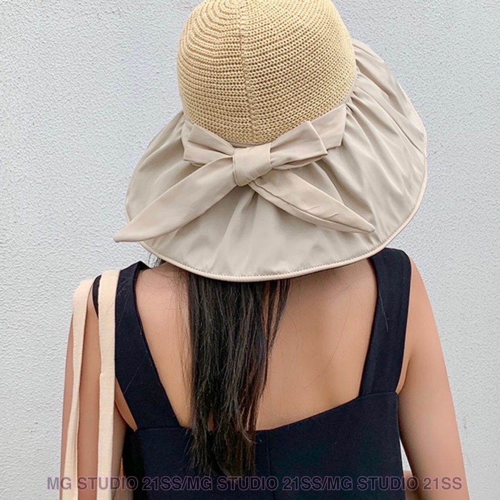 Nón cói MG STUDIO thắt nơ đáng yêu thời trang dành cho nữ