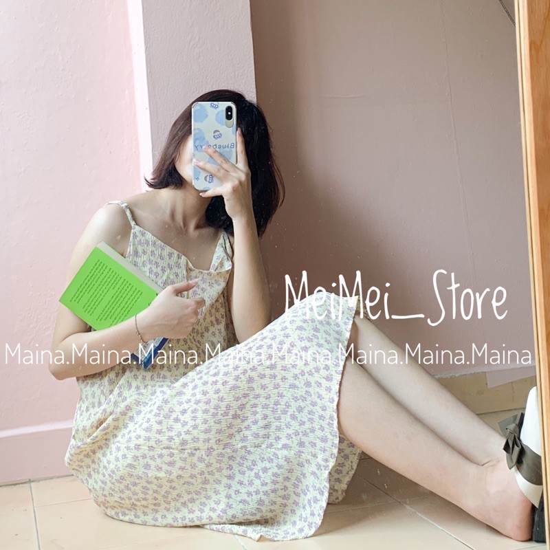 [Rẻ vô địch] Váy hai dây maxi hoa nhí dáng dài K.er
