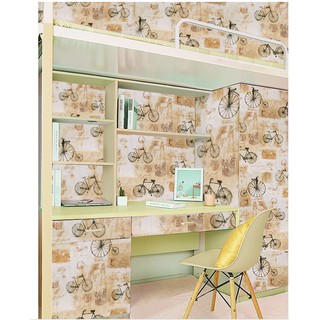 Cuộn 5M PVC giấy dán tường (có sẵn keo dán) – XE ĐẠP CỔ YJ012