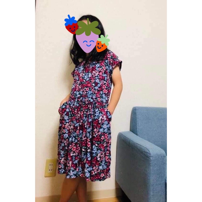 Váy lanh hoa nhí HM bé gái