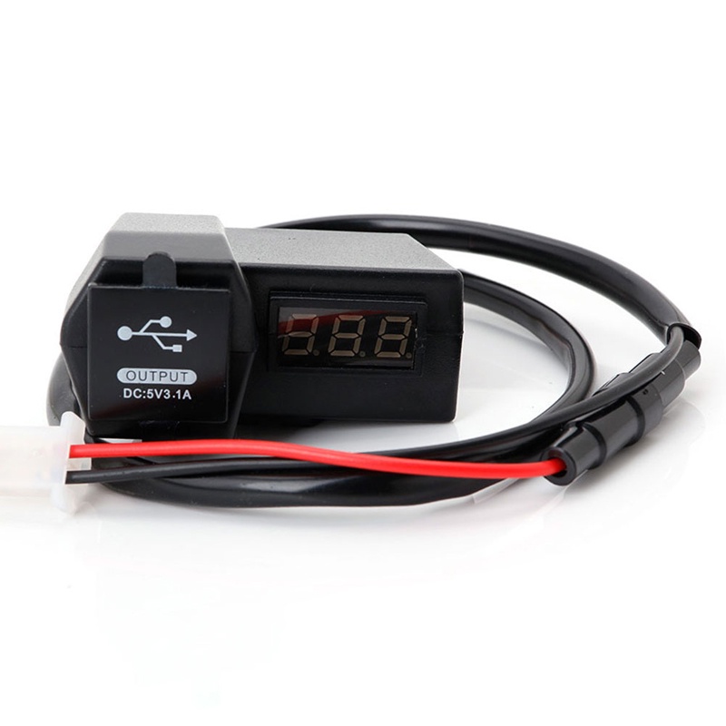 (MớI) Bộ SạC 2 CổNg USB + Vôn Kế LED Xanh Lá 3 1A Cho Xe MáY