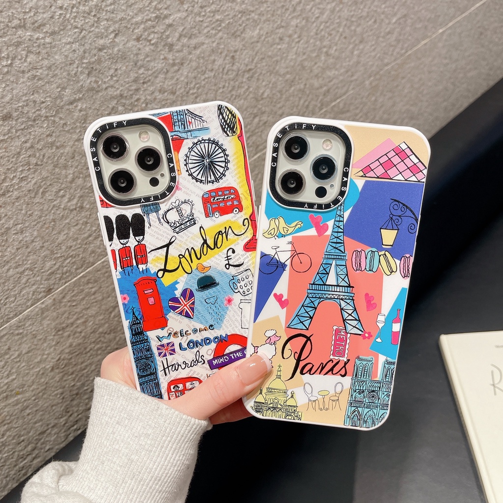 Ốp Điện Thoại Mềm Họa Tiết Tháp Eiffel Cho iPhone13Pro iP12Pro XR iPhone11 12Promax 13Promax 11 12 13