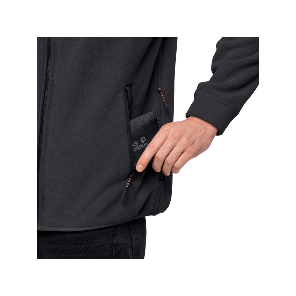 Áo khoác nỉ JACK WOLFSKIN 1709981 DNA GRIZZLY JACKET MEN PHANTOM FLEECE JACKET size S