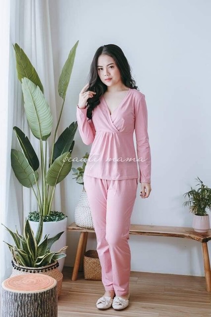 Bộ cotton bầu và sau sinh vạt chéo cho mẹ