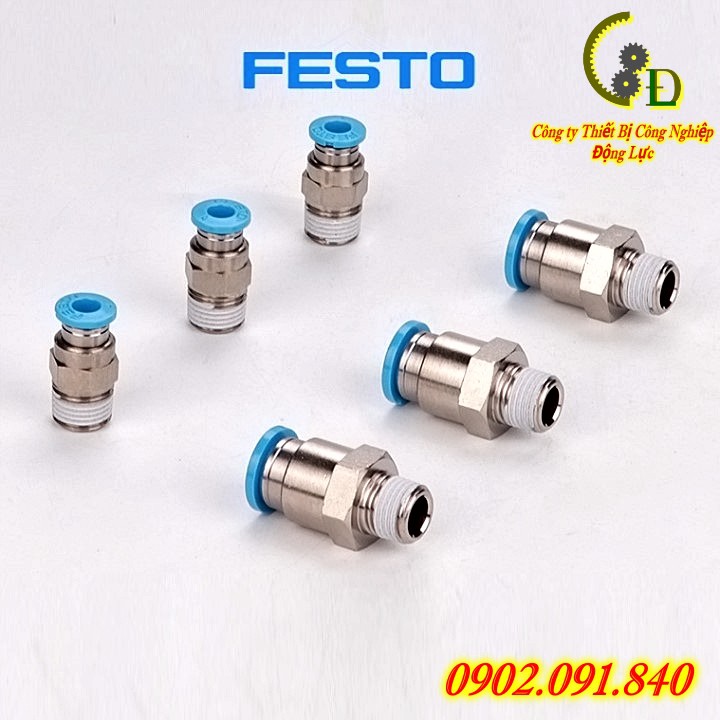 Khớp nối nhanh ren ngoài khí nén festo Đức ✴️Chính Hãng✴️ Đầu ( cút ) nối nhanh ống hơi phi 4 QS-1/8-4. van tiết lưu