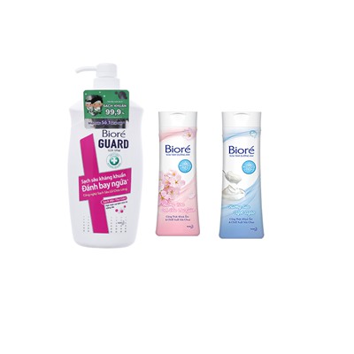 CHAI LỚN 800G TẶNG CHAI 200G - Sữa tắm kháng khuẩn Bodyguard Biore sạch mịn dưỡng da 800g.