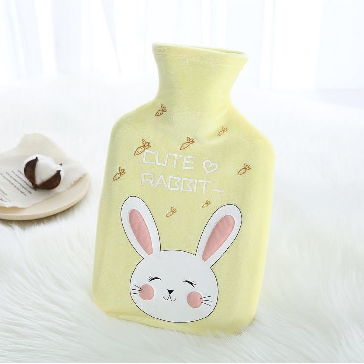 Túi chườm nóng lạnh nhung mềm giảm đau bụng kinh, túi chườm giữ ấm hạ sốt 350ml DrbStore