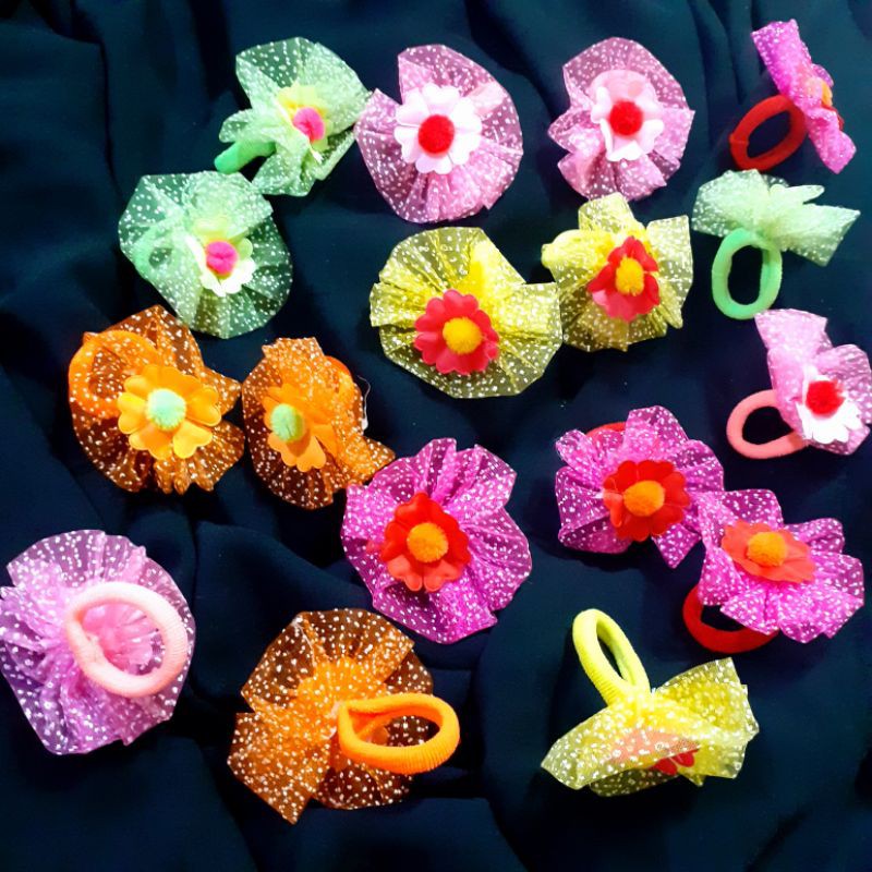Set 2 cột đính lưới hoa to (Ảnh thật)