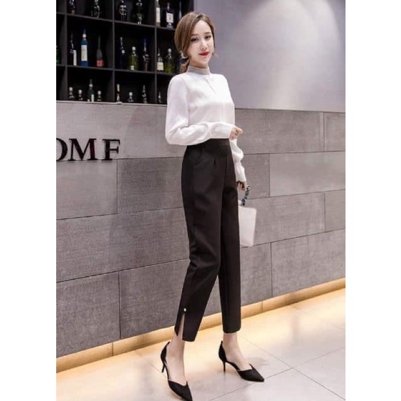 Quần Tây baggy xẻ gấu 85k