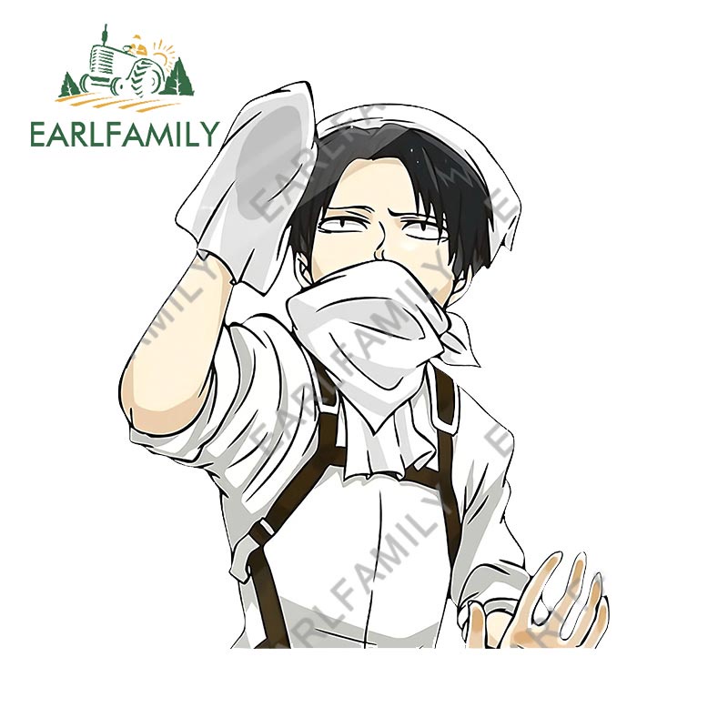 Đề Can Dán Trang Trí Xe Hơi / Xe Máy Họa Tiết Attack on Titan Levi Ackerman Kích Thước 13Cmx10.6Cm