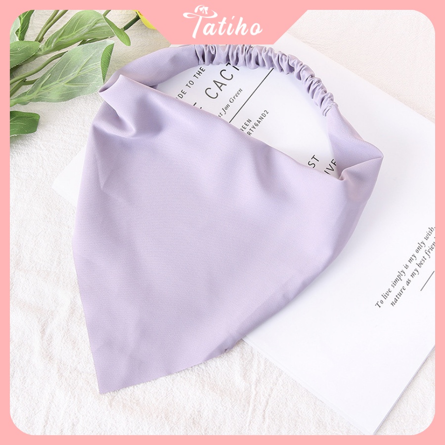 [Hàng Xịn, Giá Tốt]   Băng Đô Turban Unisex Vải Lụa Họa Tiết Trơn  Phong Cách Hàn Quốc Đơn Giản Hottrend - Mã BD009