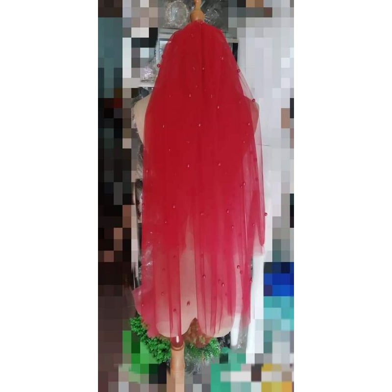Cài von lúp  đính hạt trai cô dâu