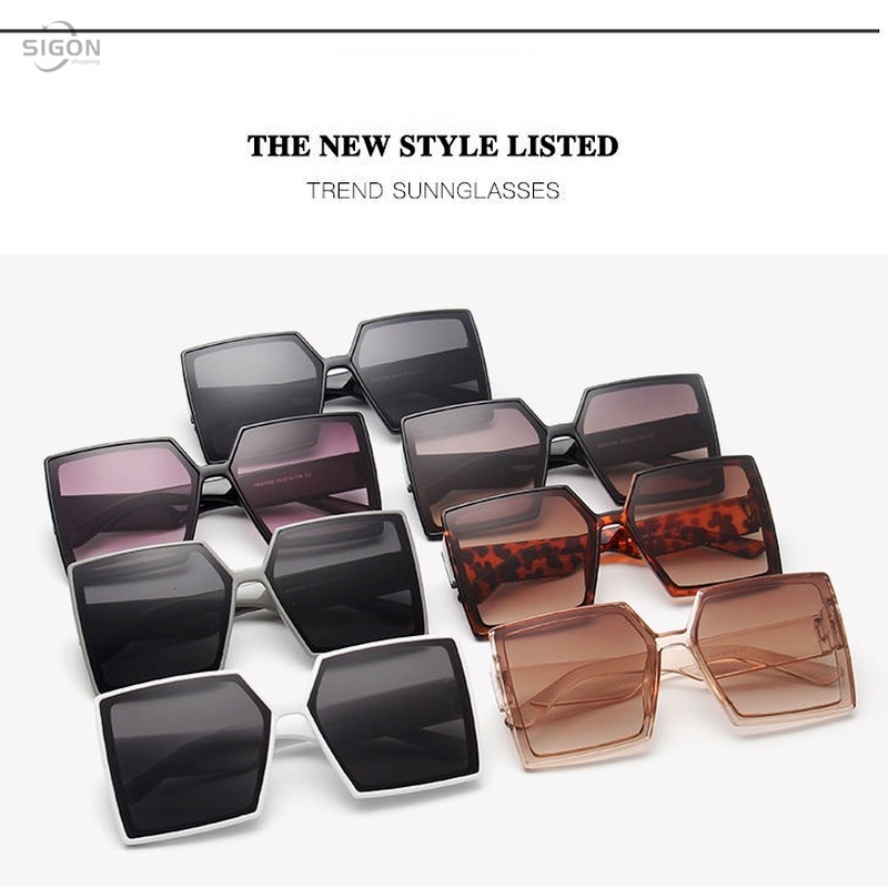 Kính Mát Gọng Vuông Lớn Chống Tia Uv Cho Nữ