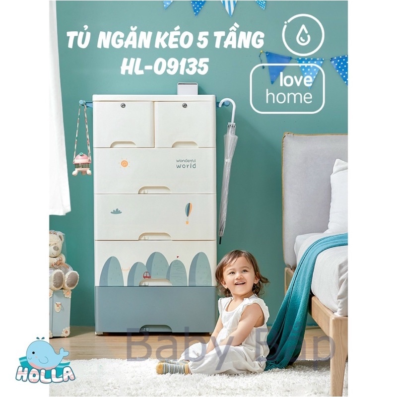 Tủ Nhựa Ngăn Kéo 5 Tầng Siêu Chắc Chắn Holla HL-09135 - Shop BabyBap
