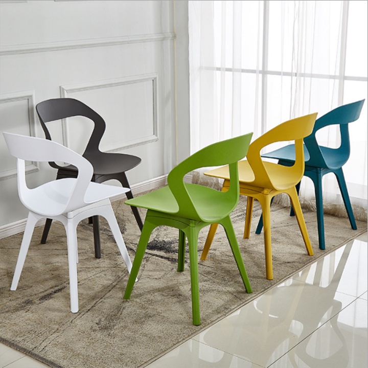 Ghế nhựa đúc PP độc lạ trang trí quán coffee đẹp - Ghế ăn gia đình ngồi cafe decor quán ăn, nhà hàng nhiều màu
