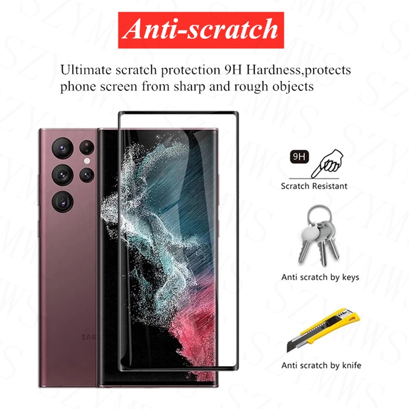 Kính Cường Lực Cong Bảo Vệ Màn Hình Điện Thoại Samsung S23 S22 Ultra Samsung Galaxy S20 Plus Ultra
