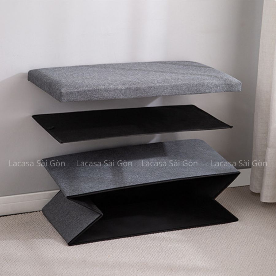 Ghế ngồi kiêm hộp đựng đồ đa năng tiết kiệm không gian size lớn - Storage Stool 2in1 Foldable Thickened Sponge Chair
