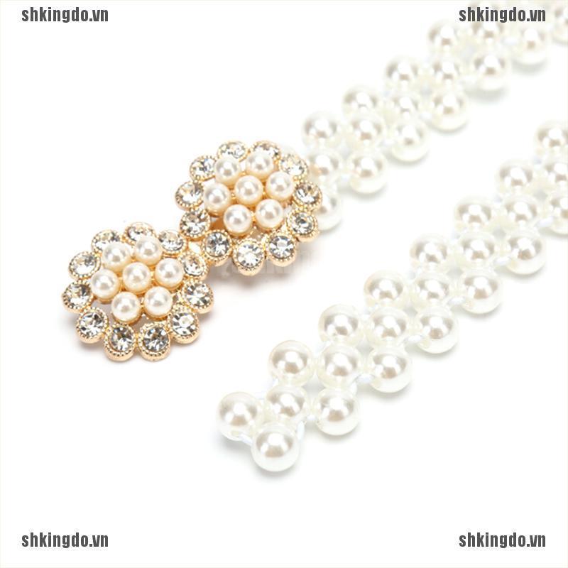 Thắt Lưng Đính Ngọc Trai Nhân Tạo Phong Cách Thanh Lịch Cho Phụ Nữ