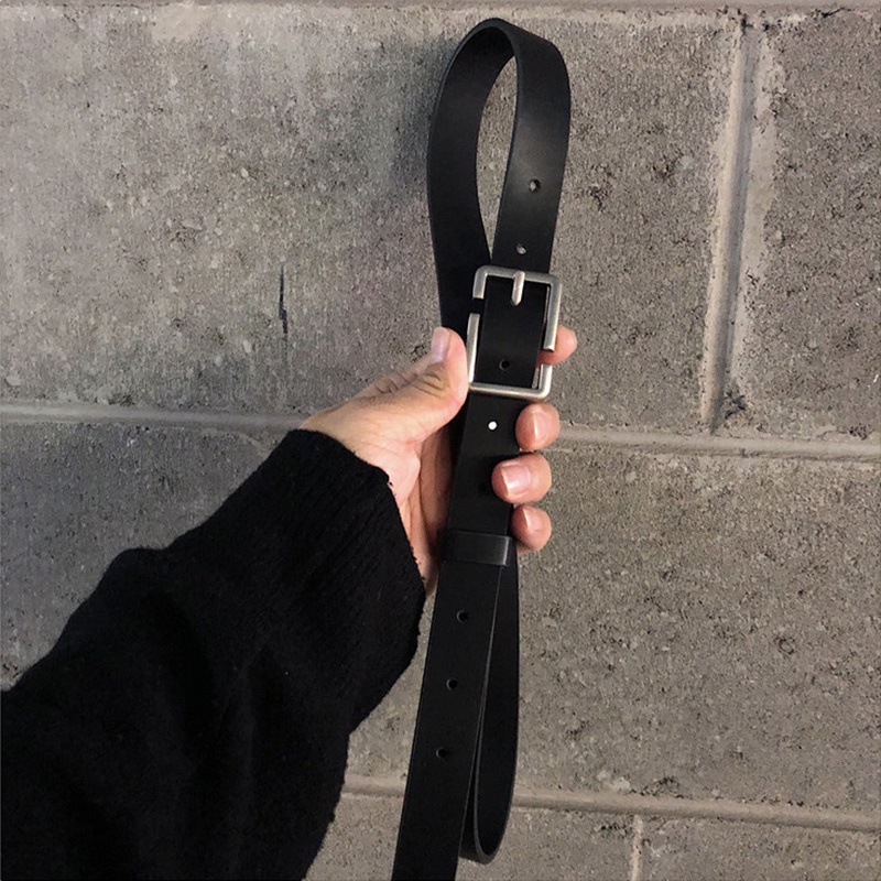 Thắt Lưng Màu Đen Phong Cách hip hop Đơn Giản Cổ Điển Dành Cho Nam Nữ