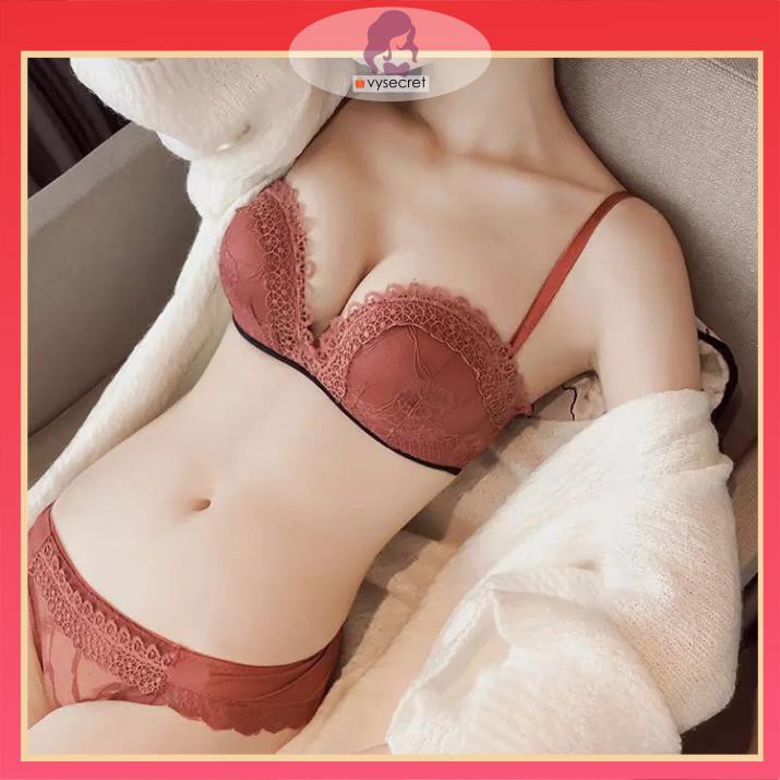 BỘ ĐỒ LÓT NÂNG NGỰC  🔥CÓ MÃ GIẢM GIÁ + FEESHIP 🔥 SÉT NỘI Y QUẢ NGANG CAO CẤP,TẠO KHE C1352